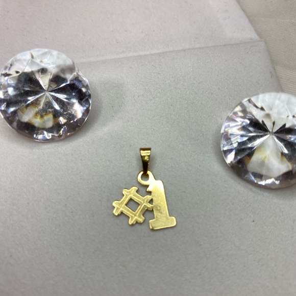14K YELLOW GOLD number 1 pendant REAL GOLD - Picture 9 of 12